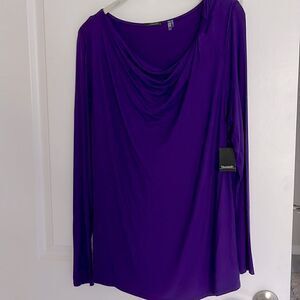 Tahari Purple Sky DOSA Knit Lightweight Knit Tank with Attached Cardigan